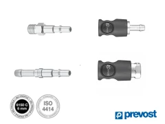 PrevoS1 - PREVOST S1 - Szybkozłącza z Odpowietrzeniem i Wtyki - 1 klik - ISO 6150C 6 mm