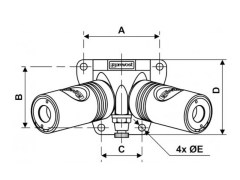 PrevoS1 - Uchwyt Ścienny ze Spustem - z Dwiema Szybkozłączkami z Odpowietrzeniem - PREVOST S1 - z Gwintem Wewnętrznym - DN 10,4 - Typ ESI 11EB - 1 Klik