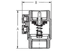 Zawór Zwrotny - ze Sprężyną - do Wody i Powietrza - z Odpowietrznikiem - z Mosiądzu - Przemysłowy - KARASTO