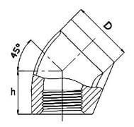 Kolanko Skręcane - 45° - z Gwintami Wewnętrznymi - ze Stali Szlachetnej