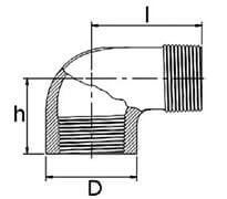 Kolanko Skręcane - 90° - z Gwintem Zewnętrznym - ze Stali Szlachetnej