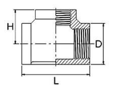 Trójnik T - 90° - z Gwintami Wewnętrznymi - ze Stali Szlachetnej