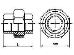 Śrubunek Rurowy - z Gwintami Wewnętrznymi - ze Stali Szlachetnej