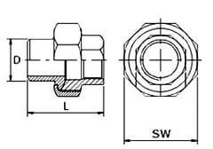 Śrubunek Rurowy - z Gwintem Wewnętrznym i Elementem do Spawania - ze Stali Szlachetnej