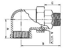Śrubunek Kątowy - z Gwintem Zewnętrznym i Wewnętrznym - ze Stali Szlachetnej