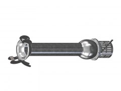 Złącze ANFOR z Koszem Ssawnym do Demontażu - Rura 2 m - Typ A65F - Kielich z Dwoma Zaczepami - Część Żeńska - ze Stali Ocynkowanej - OMVE