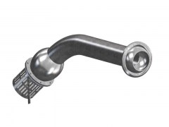 Złącze Kątowe 45 ANFOR z Koszem Ssawnym do Demontażu i Rurą 2 m - Typ A67M - Wtyk z Kołnierzem - Część Męska - ze Stali Ocynkowanej - OMVE