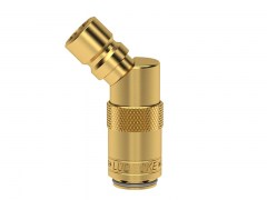 Szybkozłączka DN 6 - Zawór Odcinający - Adapter z Wtykiem pod Kątem 45° DN 9 - ESDM - Typ ESDMK-ESDS-45AB - LUDECKE