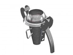 Złącze ze Stożkiem System BAUER - Typ B105 - Wtyk - Kula z Kołnierzem i Zaczepami - Część Męska - ze Stali Ocynkowanej - OMVE