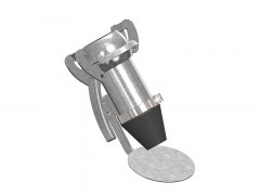 Końcówka z Dyfuzorem System BAUER - Typ B110 - Wtyk - Kula z Kołnierzem i Zaczepami - Część Męska - Gomowy Stożek - ze Stali Ocynkowanej - OMVE