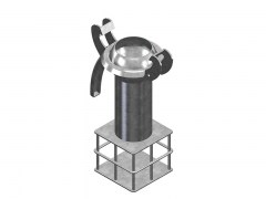 Złącze System BAUER z Klatkowym Koszem Ssawnym - Typ B71 - Kula z Kołnierzem z Zaczepami - Część Męska - ze Stali Ocynkowanej - OMVE