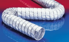 Wąż do Gorącego Powietrza - CP SIL 460 - do 260°C - do Przemysłu Ceramicznego i Szklarskiego - Żaroodporny - z Tkaniny Szklanej Pokrytej Silikonem - Ssąco-Tłoczny