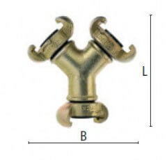 Trójnik z Przyłączem Gwintowym lub ze Złączami Kłowymi - Uszczelka Gumowa - Typ DWS - LUEDECKE
