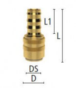 Szybkozłączka z Króćcem - Wersja Skrócona - Rozmiar 19 - DN 13 - Typ ESHG TK - Odpowiednik HASCO Z 8