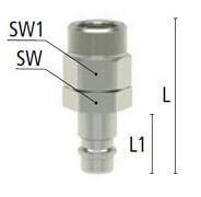 Wtyk z Króćcem do Węża - z Nakrętką Zaciskową - Uniwersalny DN 7,8 Typ ESI SQ - Odpowiednik RECTUS - Typ 25/26 - LUDECKE