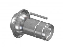 Złącze FERRARI z Króćcem do Węża i Uchwytem - Typ F125 - Wtyk z Pierścieniem pod zaczep - Część Męska - ze Stali Ocynkowanej - OMVE