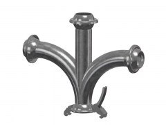 Rozgałęźnik z Kolanami typu FERRARI - Typ F37 - Końcówki 3 x Męska 1 x Żeńska - ze Stali Ocynkowanej - OMVE