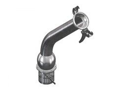 Rura ze Złączem Kątowym 45 FERRARI z Koszem Ssawnym do Demontażu i Zaworem Zwrotnym - Typ F67F - Kielich z Dwoma Zaczepami - Część Żeńska - ze Stali Ocynkowanej - OMVE