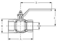 Zawór Kulowy - do Wody Pitnej - GW/GW - z Mosiądzu Niklowanego - KARASTO