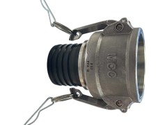 Złącze CAMLOCK - Typ C - Część Żeńska z Karbowanym Króćcem pod Obejmy Skorupowe - Powlekane Przewodzącym PFA - EN 14420-7 - Stal Szlachetna