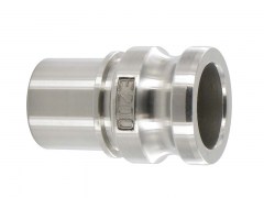 Złącze CAMLOCK - Typ E - Część Męska z Gładkim Króćcem do Węża - pod Obejmę Skorupową - EN 14420 - Stal Szlachetna