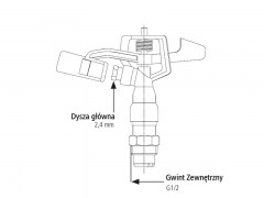 Zraszacz Kołowy - płaski wyrzut - V 25 L - Deszczownia - z Mosiądzu - KARASTO