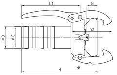 Złącze PERROT - Część Żeńska - z Króćcem do Węża - Typ KMS-K