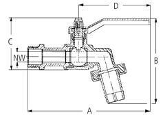 Kran z Zaworem Kulowym - Mosiadz Niklowany - do Zastosowań Gospodarczych - KARASTO