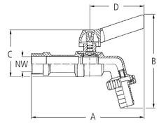 Kran z Zaworem Kulowym - Mosiadz Niklowany - KARASTO