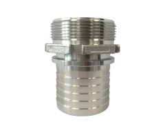 Króciec Karbowany pod Obejmę i Obejmę Skorupową do Węży z Gwintem Zewnętrznym z Aluminium