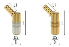 Szybkozłączka z Króćcem do Węża pod Kątem 45° - Zawór Odcinający - Rozmiar 19 - DN 13 - Typ ESHG T-45AB - LUDECKE - Odpowiednik HASCO Z 8