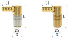 Szybkozłączka z Króćcem do Węża pod Kątem 90° - Rozmiar 16 - DN 13 - Typ ESHG T-90 -  LUDECKE - Odpowiednik HASCO Z 8