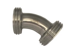 Złącze Mleczarskie - Higieniczne - DIN 11851 - Adapter Kątowy - Części  Męskie Obustronnie - Stal Szlachetna