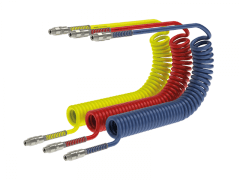Przewód Ciśnieniowy z Poliuretanu - Wąż Spiralny z Zakończeniami Obrotowymi - z Gwintami Zewnętrznymi - LUDECKE