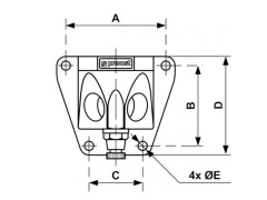 PrevoS1 - Przyłącze Ścienne ze Spustem - PREVOST S1 - z Gwintem Wewnętrznym - 2 porty