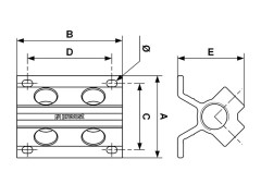 PrevoS1 - Przyłącze Ścienne - Rozdzielacz - PREVOST S1 - z Gwintem Wewnętrznym - 4, 6, 8 lub 10 portów