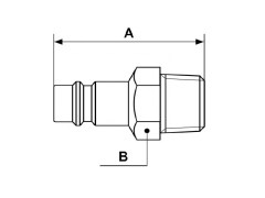 PrevoS1 - Wtyk Szybkozłączaki - PREVOST S1 - z Gwintem Zewnętrznym - DN 10,4 - Typ ERP 11 - Stal