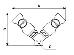 PrevoS1 - Rozdzielacz Y - 2 Szybkozłączki z Odpowietrzeniem - PREVOST S1 - z Gwintem Wewnętrznym - DN 7,4 - Typ ESI 07 - 1 Klik