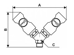 PrevoS1 - Rozdzielacz Y - 2 Szybkozłączki z Odpowietrzeniem - PREVOST S1 - z Gwintem Zewnętrznym - DN 7,4 - Typ ESI 07 - 1 Klik