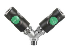 PrevoS1 - Rozdzielacz Y - 2 Szybkozłączki z Odpowietrzeniem - PREVOST S1 - z Gwintem Zewnętrznym - DN 7,4 - Typ ESI 07 - 1 Klik