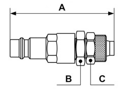 PrevoS1 - Wtyk Szybkozłączaki - PREVOST S1 - z Króćcem do Węża Kalibrowanego i Nakrętką - DN 7,4 - Typ ERP 07 - Stal