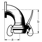 Kolanko BAUER - 90° - S19 - z Przyłączem Kołnierzowym - Część Męska z Zamknięciem