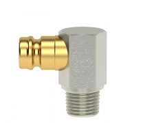 Wtyk pod Kątem 90° - z Gwintem Zewnętrznym Niklowanym - Rozmiar 9 - DN 6 - Typ ESHM NA-90- Odpowiednik HASCO Z 8