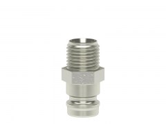 Wtyk z Gwintem Zewnętrznym i Zaworem Odcinającym - Niklowany - Rozmiar 9 - DN 6 - Typ ESHM NAAB - Odpowiednik HASCO Z 8