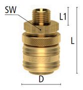 Szybkozłączka z Gwintem Zewnętrznym STANDARD - DN 7,2 - Typ ES AM - z Zabezpieczeniem - Odpowiednik RECTUS Typ 25/26 - LUDECKE