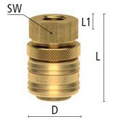 Szybkozłączka z Gwintem Wewnętrznym STANDARD - DN 7,2 - Typ ES IM - z Zabezpieczeniem - Odpowiednik RECTUS Typ 25/26 - LUDECKE