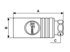 PrevoS1 - Szybkozłączka z Odpowietrzeniem - PREVOST S1 - z Gwintem Wewnętrznym - DN 10,4 - Typ ESI 11 - 1 Klik - Stal Szlachetna