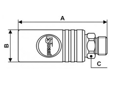 PrevoS1 - Szybkozłączka z Odpowietrzeniem - PREVOST S1 - z Gwintem Zewnętrznym - DN 10,4 - Typ ESI 11 - 1 Klik - Stal Szlachetna