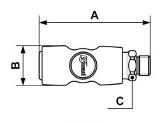 PrevoS1 - Szybkozłączka z Odpowietrzeniem - PREVOST S1 - z Gwintem Zewnętrznym - DN 10,4 - Typ ESI 11EB - 1 Klik