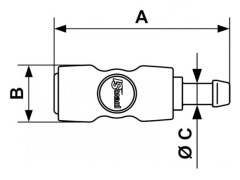 PrevoS1 - Szybkozłączka z Odpowietrzeniem - PREVOST S1 - z Króćcem do Węża - DN 10,4 - Typ ESI 11EB - 1 Klik